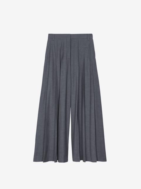 The Frankie Shop Carrick Pleated Wide Trousers - Dark Grey Melange