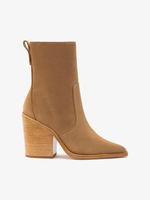 Larroudé James Bootie In Peanut Suede