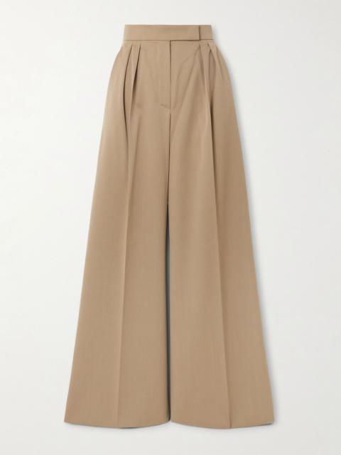 Max Mara Quorum pleated wool-twill wide-leg pants Light brown