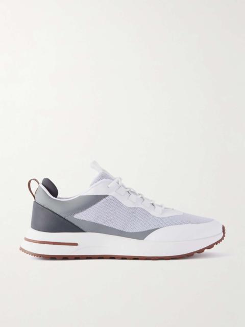 Loro Piana Weekend Walk Leather-Trimmed Mesh Sneakers