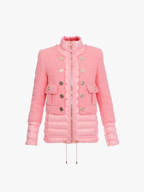 Balmain Pink down bi-material jacket