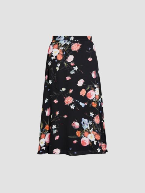 Erdem FLORAL PRINT CREPE A LINE MIDI SKIRT