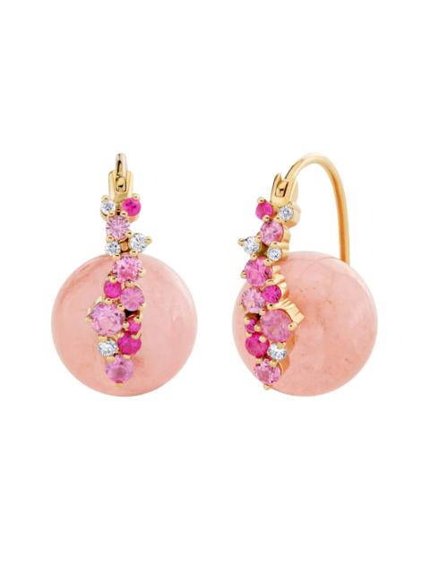 SYDNEY EVAN Pink Opal Cocktail Bead Earrings