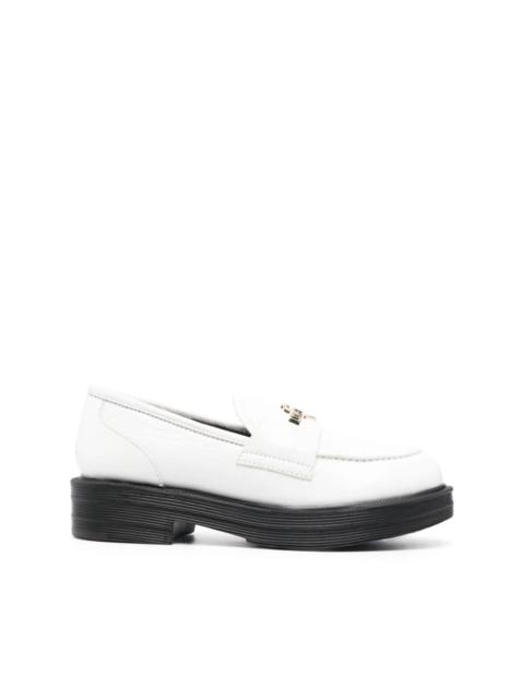 Moschino logo-lettering chunky leather loafers