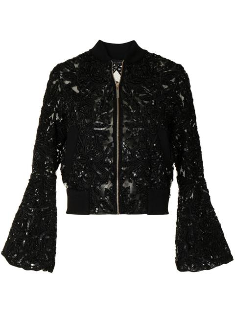 ELIE SAAB sequin-embellished bell-sleeve jacket