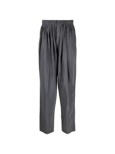pleated silk-blend trousers