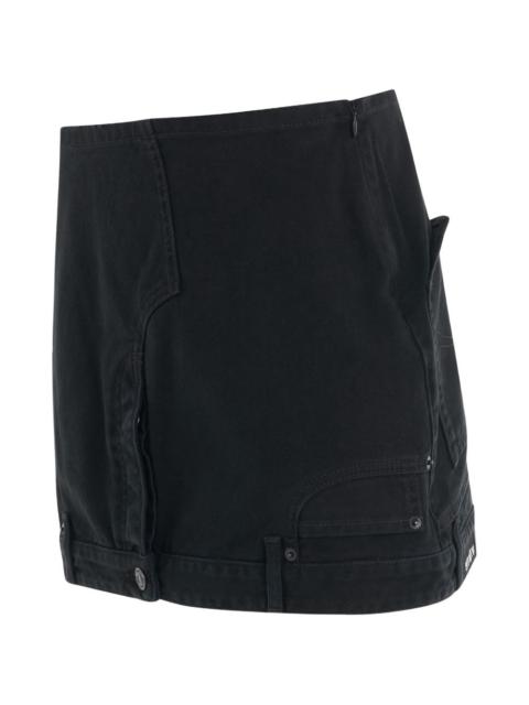 BALENCIAGA upside-down denim miniskirt