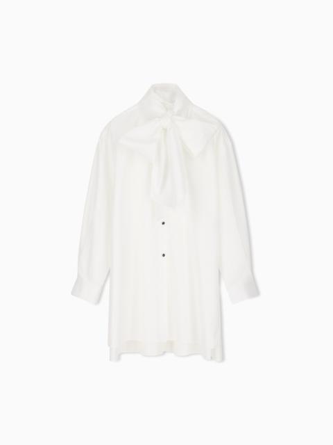 EMPORIO ARMANI OVERSIZED STRIPED SHIRT WITH BOW