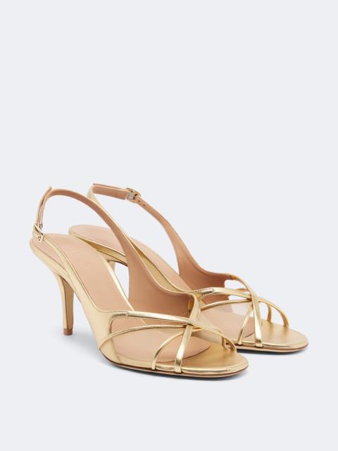 MALONE SOULIERS Petra leather and mesh slingback sandals