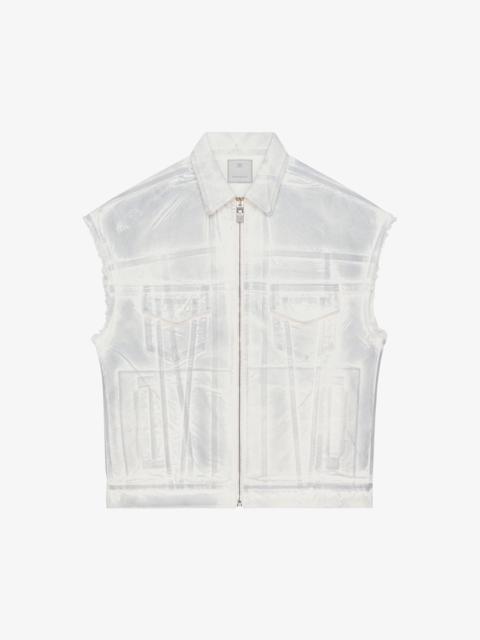 Givenchy OVERSIZED SLEEVELESS JACKET IN DENIM