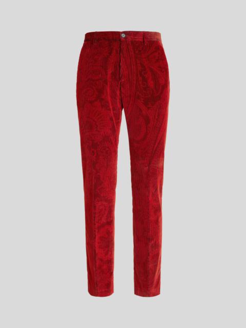 Etro PAISLEY VELVET TAILORED TROUSERS