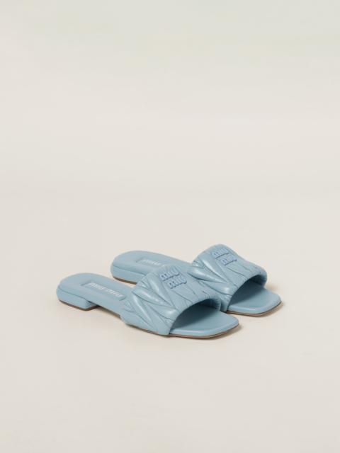 Miu Miu Matelassé nappa leather slides