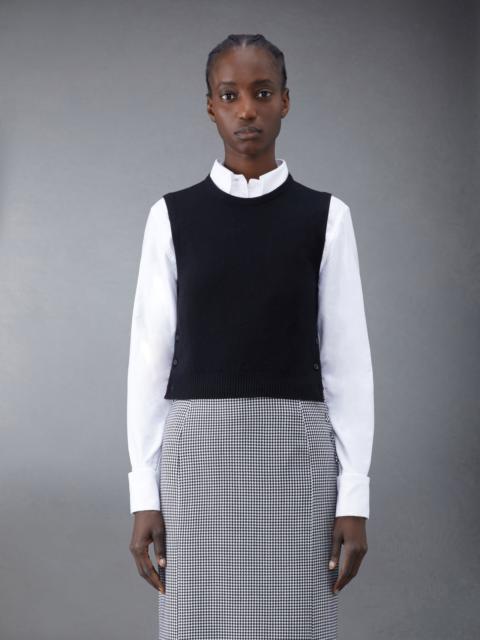 Thom Browne Cashmere Cropped Crew Neck Shell Top