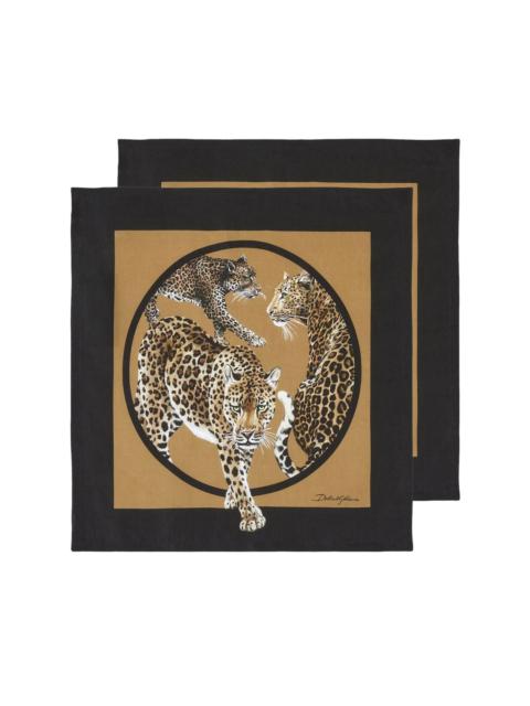 Dolce & Gabbana leopard-print napkin set