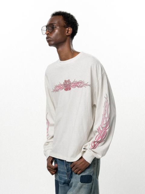 KAMIYA "FLAME KMY" Distressed L/S T-shirt