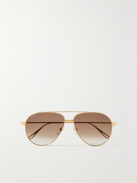Cartier Santos de Cartier aviator-style gold-tone sunglasses