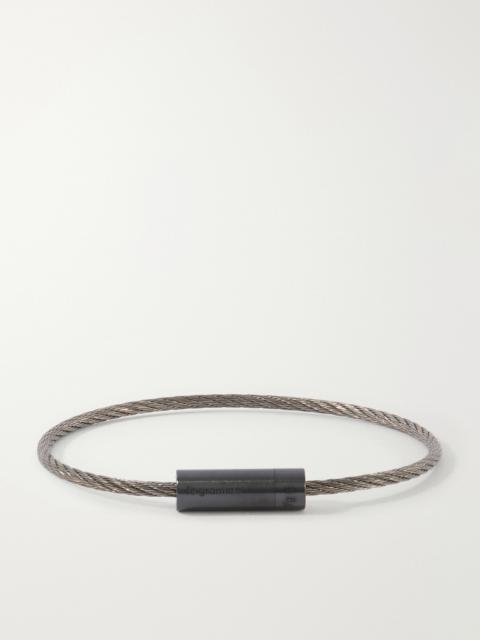 le gramme 7g Brushed Sterling Silver and Ceramic Cable Bracelet