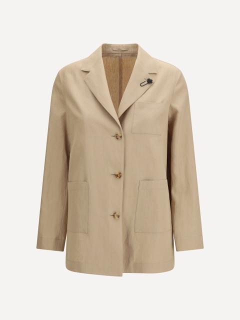 LARDINI Single-breasted wool and cotton Jacket