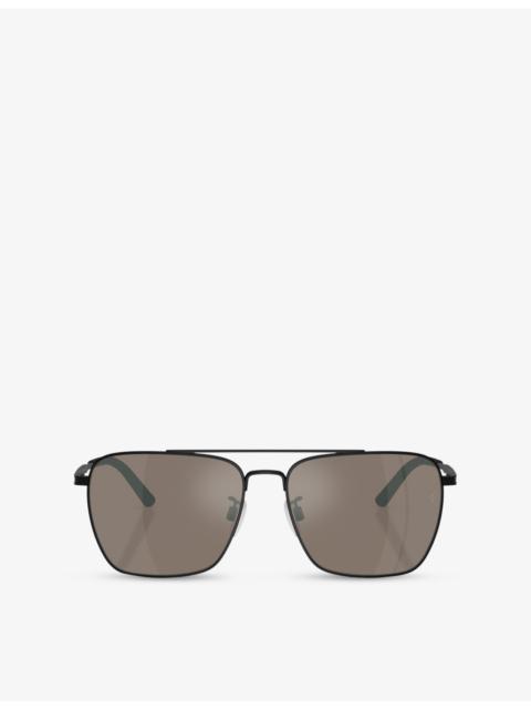 Oliver Peoples OV1362S Square-Frame Metal Sunglasses