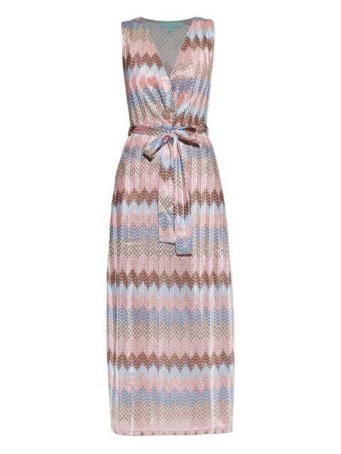 MELISSA ODABASH zigzag stripe maxi dress