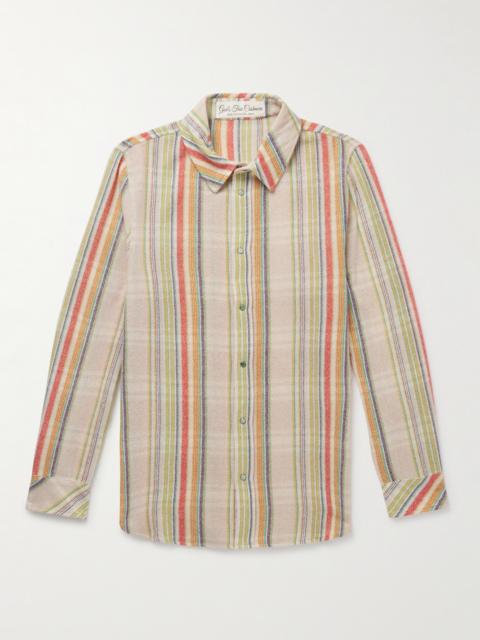 God’s True Cashmere Ruler Striped Recycled-Cashmere and Wool-Blend Gauze Shirt