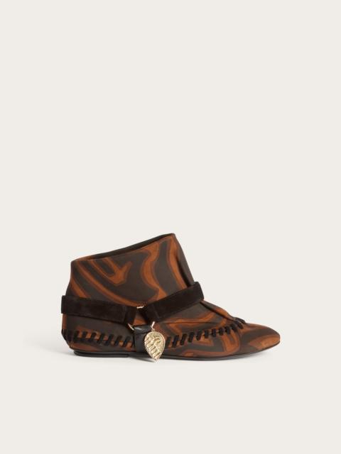 PUCCI LEATHER LABIRINTO PRINT ANKLE BOOTS