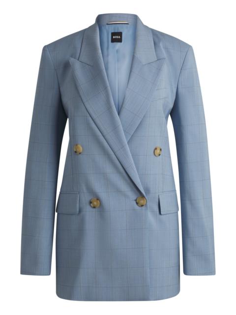 BOSS REGULAR-FIT SUIT JACKET IN CHECKED WOOL