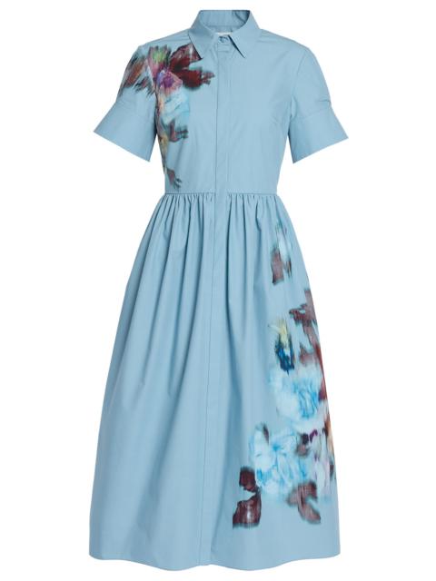 Erdem Floral Poplin Short Sleeve Maxi Dress