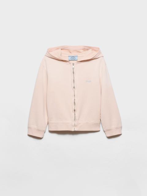 Prada Cotton fleece hoodie zipper jacket