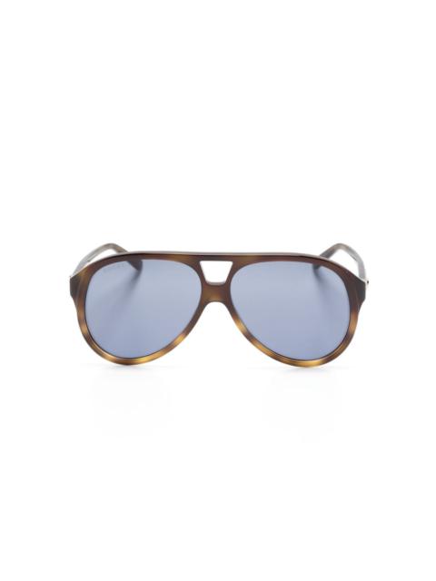 tortoiseshell pilot-frame sunglasses