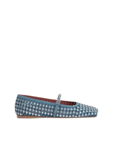Amina Muaddi Anne embellished ballerina shoes