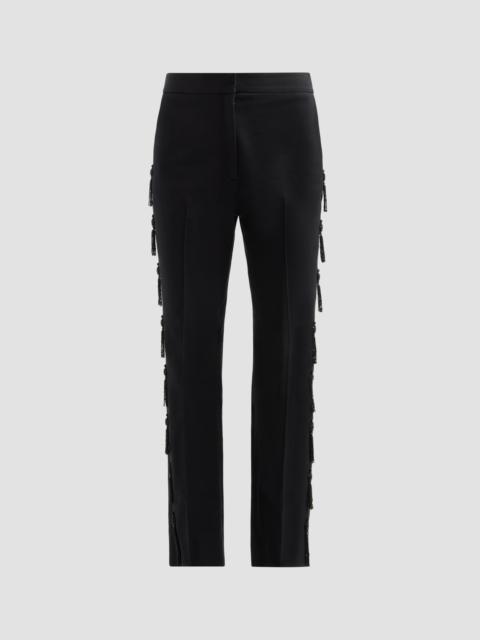 LELA ROSE Women's Tassel Embroidered Stretch Cotton Demi Pants - Black