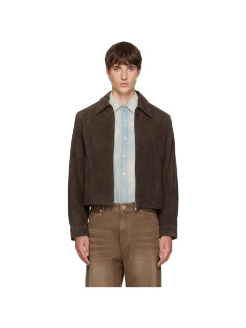 Tonywack Brown Split Zippered Suede Jacket