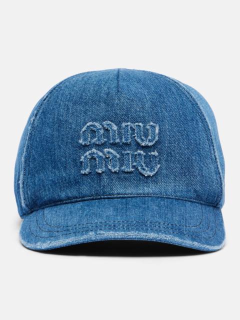Miu Miu Logo denim baseball cap