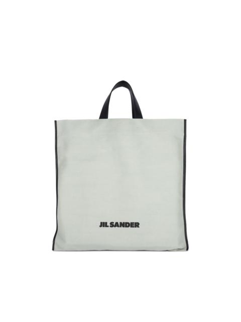 Jil Sander large leather-trimmed tote bag