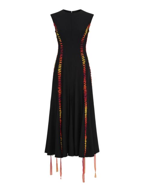 GABRIELA HEARST Kendal Laces Midi Dress in Black Wool