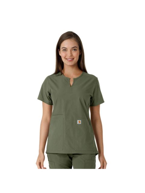 Carhartt Women's Force Essentials Notch Neck Tunic Knit Panel Scrub Top