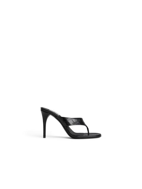 Alaïa MULES TONG IN CROCODILE EMBOSSED CALFSKIN