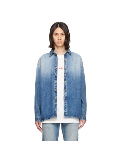 424 Indigo Faded Denim Shirt
