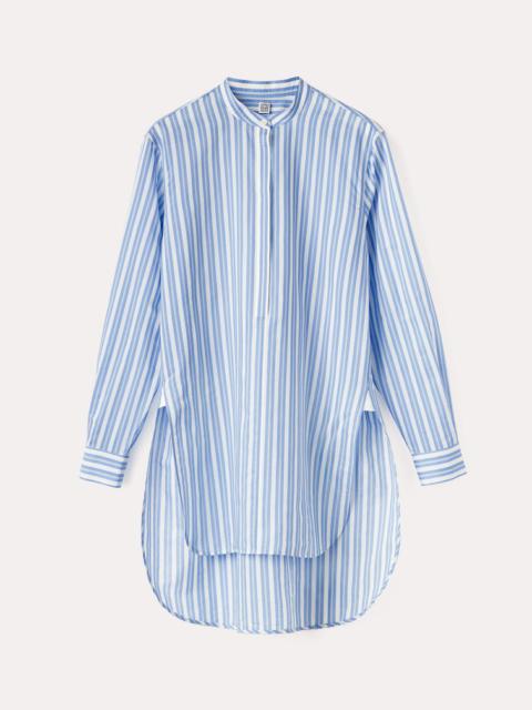 TOTEME Long cotton silk shirt cornflower stripe