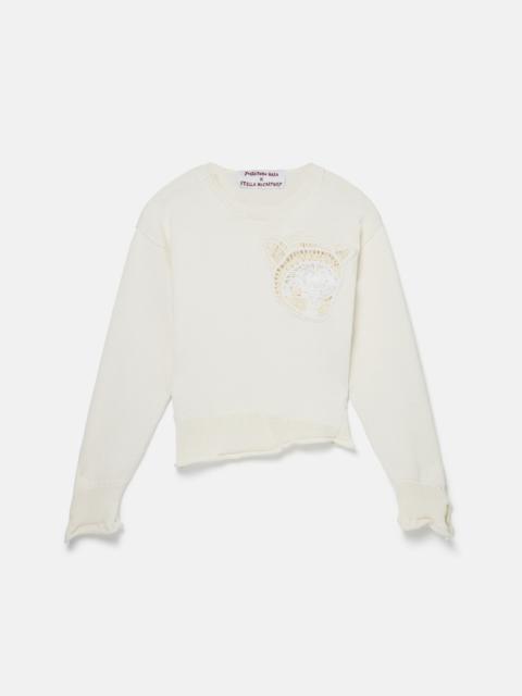 Stella McCartney Upset Kitty Crochet Patch Jumper