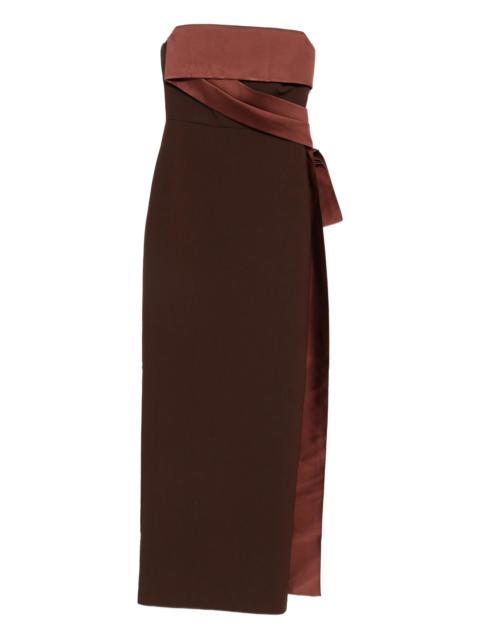 ROLAND MOURET Roland Mouret Strapless Tie Detail Maxi Dress