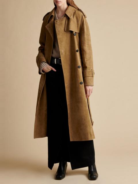 KHAITE The Selly Trench in Flax Suede