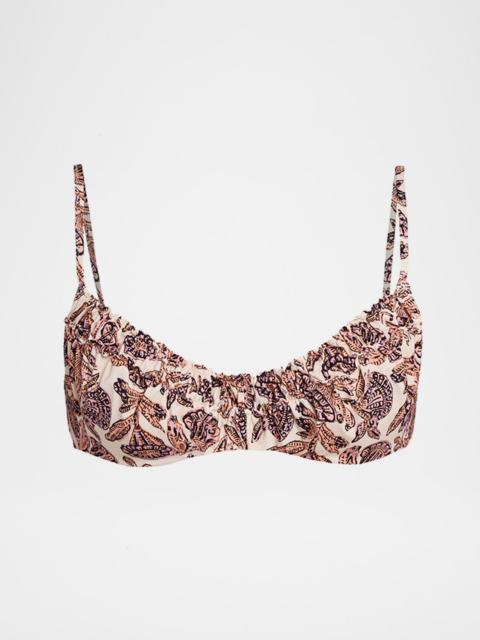 ULLA JOHNSON Jaya Ruched Bikini Top