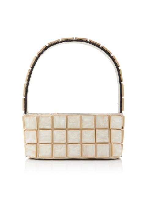 Cult Gaia Romy Embellished Leather Bag white