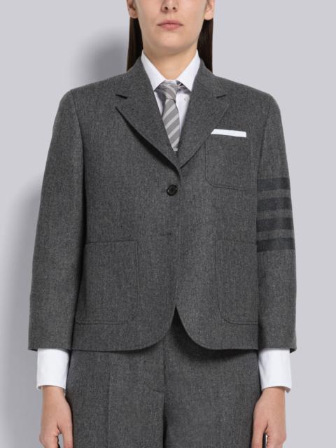 Thom Browne Flannel Cropped 4-Bar Sack Sport Coat