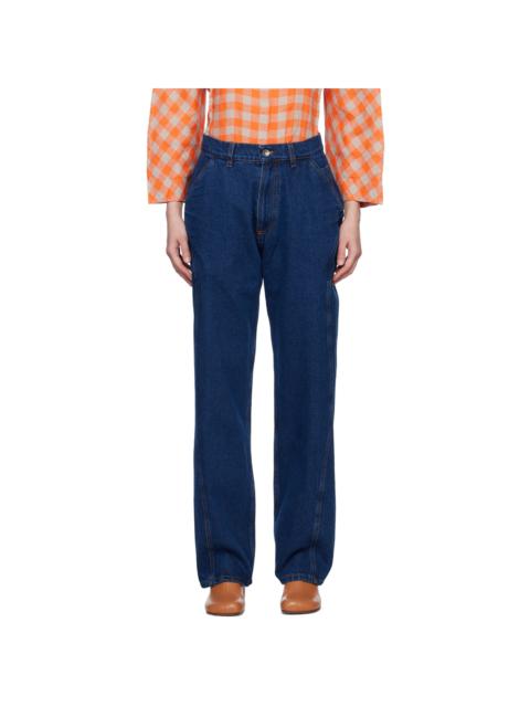 【関税込み】Henrik Vibskov インディゴ Engineered D ジーンズ HENRIK VIBSKOV Indigo Engineered D Jeans | REVERSIBLE