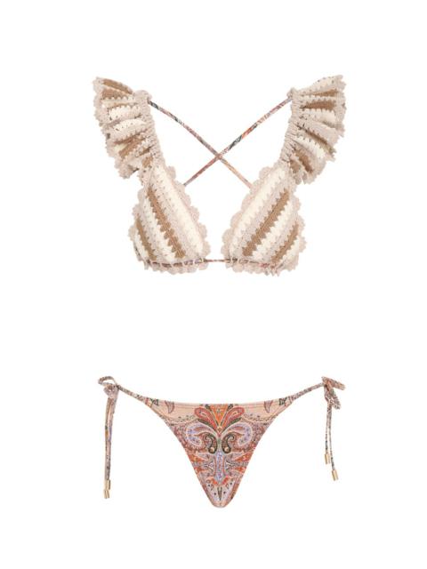 Zimmermann DEVI STRIPE CROCHET BIKINI