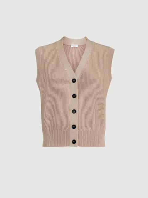Brunello Cucinelli Sparkling cashmere rib knit vest