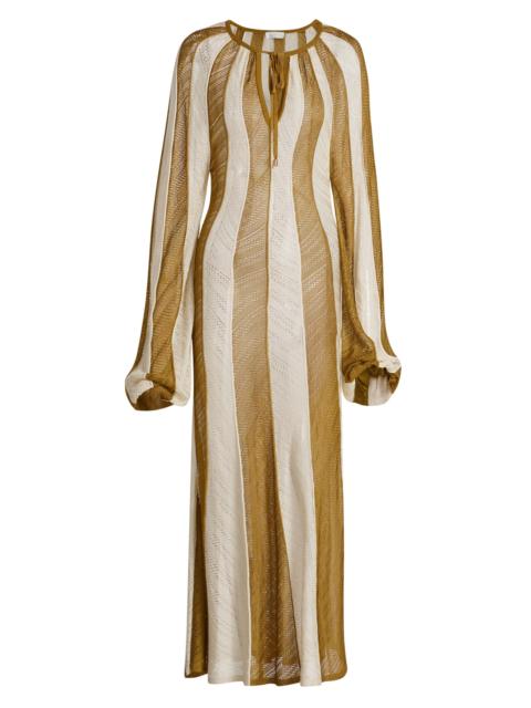 Zimmermann Women's Mahon Splice Stripe Maxi Dress - Spliced Khaki